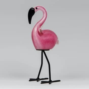 Objets d'Art Glass Ornament - Flamingo
