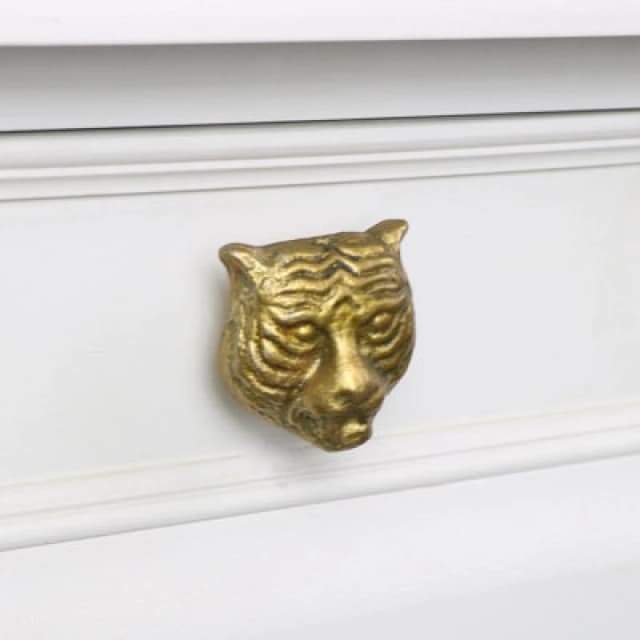 Melody Maison Gold Tiger Head Drawer Knob Metallic Gold