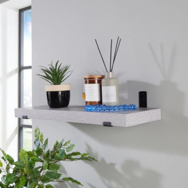 Core Products Jackson 80Cm Chunky Shelf With Sit On Brackets - Grey Oak Effect, Grey JK800GOK