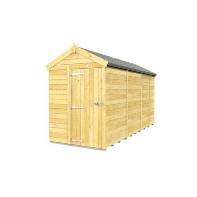 Buttercup Farm 5 x 13 Feet Apex Shed - Single Door W/O Window - L387 x W147 x H217cm in Brown Brown Unisex