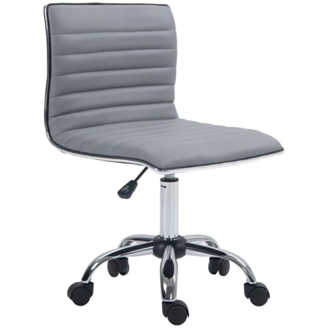 HOMCOM HOMCOM Ergonomic Executive Office Chair Computer Armless Wheels 360 Swivel in Light Grey Light Grey One Size Unisex 5056725594589