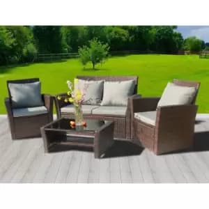 Birchtree Pe Rattan Garden Furniture Set - Brown