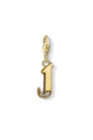 Ladies Thomas Sabo Gold Plated Sterling Silver Charm Club Letter J Charm 1616-414-39