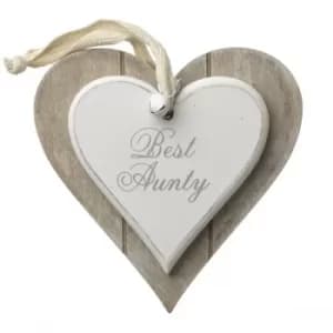 Hanging Wooden Heart Best Aunty by Heaven Sends