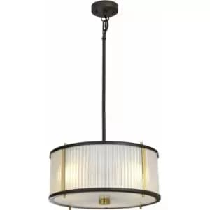 3 Bulb Ceiling Pendant Museum Bronze Dark Brown Painted / Aged Brass LED E27 60W