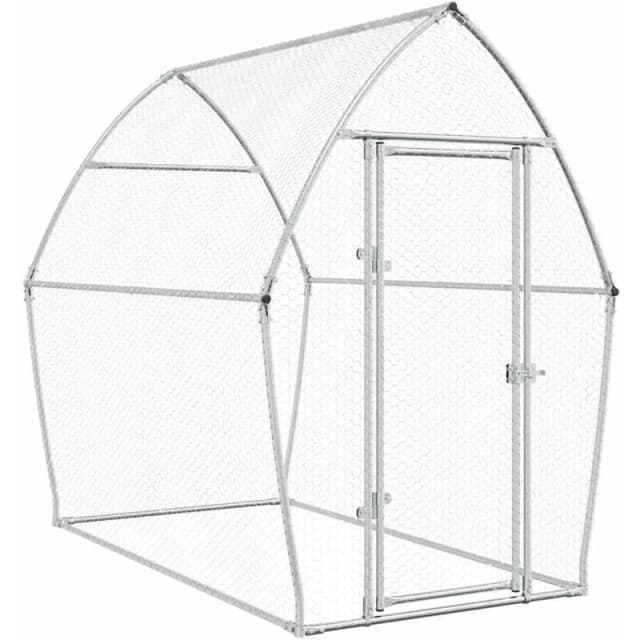 VIDAXL Chicken Cage Silver 200x105x182cm Galvanised Steel Vidaxl 8721012410411
