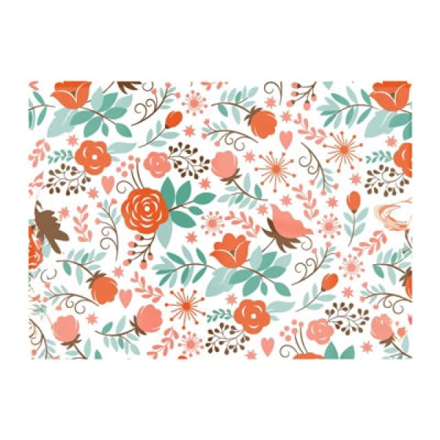 Warren Reed Designer Orange Floral Pattern Glass Chopping Board
