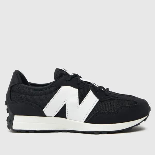 New Balance Black & white 327 Youth trainers Black/White UK 3 (EU 35½)