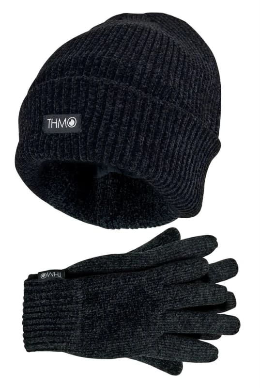 THMO THMO - Ladies Hat & Gloves Set - Black