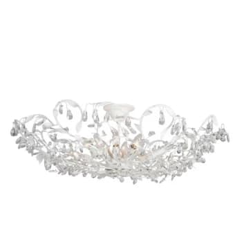 Michelan 12 Light Glass & Crystal Ceiling Light White Frosted