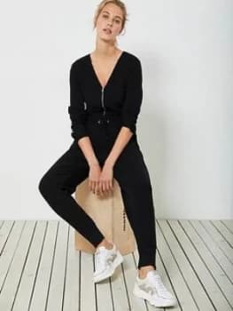 Mint Velvet Luxe Knitted Jumpsuit - Black