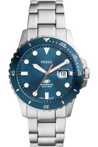 Fossil Gents Fossil Blue Dive Three-Hand Date Stainless Steel Watch FS6050