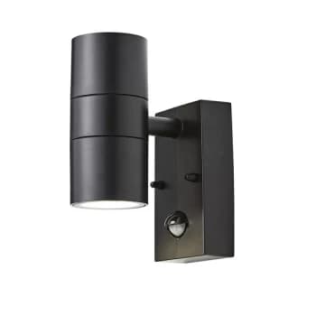 Forum Lighting 7W Coast Neso Up/Down Wall Light With PIR Black - CZ-31744-BLK