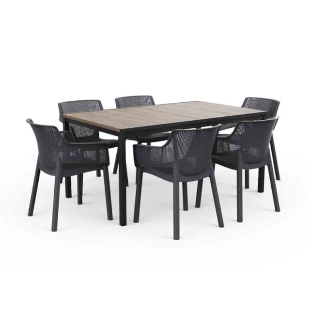Keter Porto Table and 6 Elisa Chairs, Multi 262762