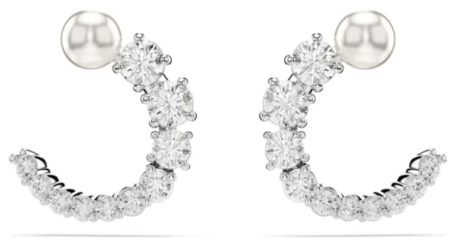 Swarovski 5692260 Matrix Hoop Stud Earrings Crystal Pearl Jewellery