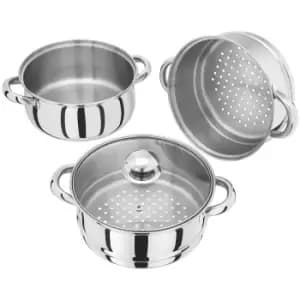 Judge Essentials 20cm 3-Tier Glass Lid Steamer Set
