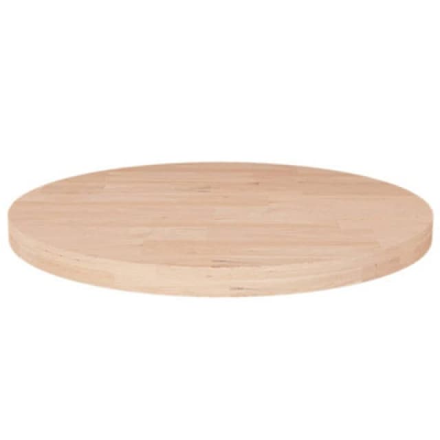 Vidaxl Round Table Top Ã?50X2,5cm Untreated Solid Wood Oak, Brown 342902