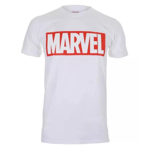 Marvel Marvel Men Logo T-Shirt in White Size: Small White S Male 5059958513921