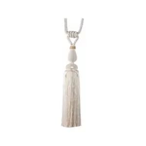 Roaring Twenties Ladys Pearls Tasseled Curtain Tie Back, Ivory - Harrison Drape