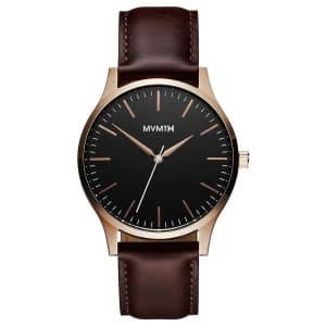 MVMT Mens Brown Leather Strap Watch