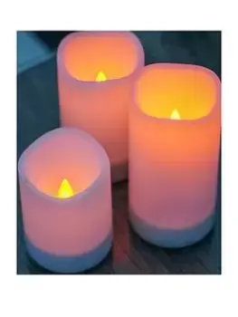 Streetwize Set Of 3 Solar Pillar Candles