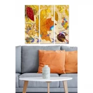 MDF1420861 Multicolor Decorative MDF Painting (3 Pieces)