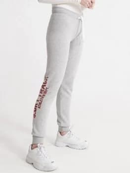Superdry Track & Field Brushed Joggers - Grey, Size 12, Women