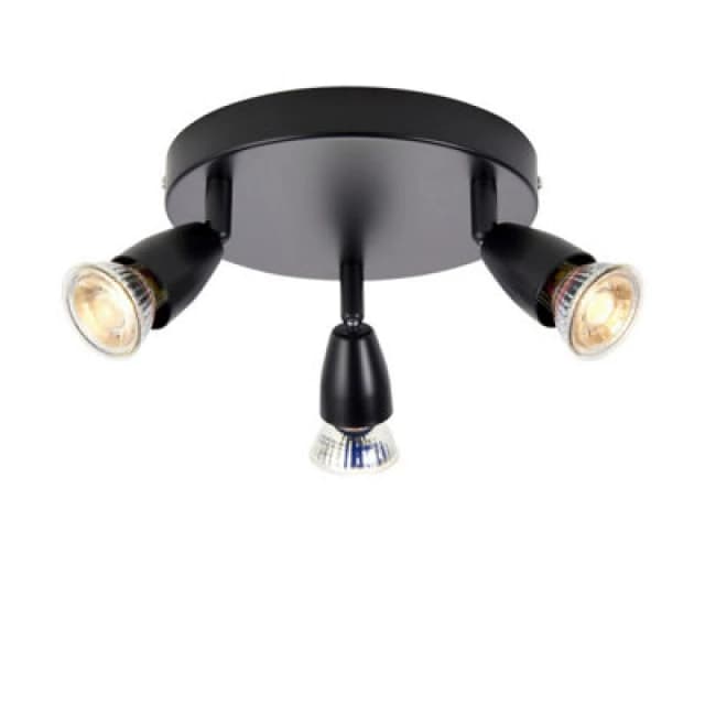Netlighting Amalfi Ceiling Spotlight Clusters 3 Light Matt Black Paint Black
