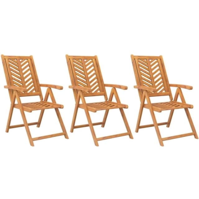 VIDAXL Reclining Garden Chairs 3 pcs Solid Wood Acacia Vidaxl 362232