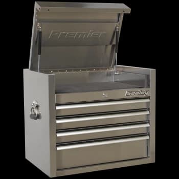 Sealey Premier 4 Drawer Stainless Steel Tool Chest Stainless Steel