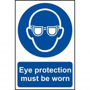Scan Eye Protection Must Be Worn Sign 200mm 300mm Standard