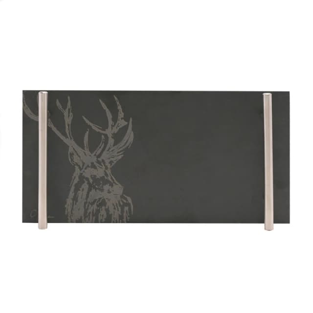 Meg Hawkins Slate Tray with Handles - Stag 30x15cm Multi
