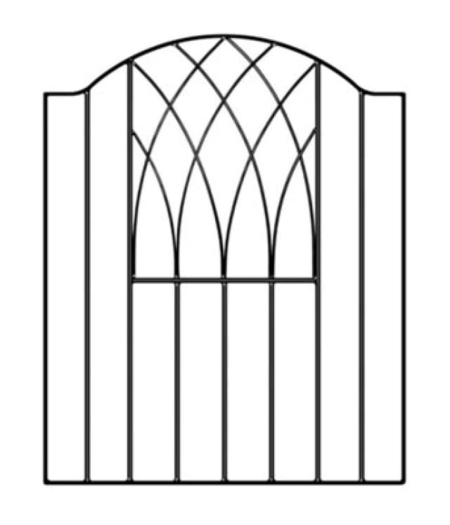 Burbage Iron Craft Abbi Metal Low Bow Top Garden Gate 880mm Gap X 942mm High Vesb