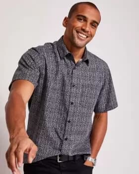 Cotton Traders Mens Signature Short Sleeve Soft Touch Shirt in Grey
