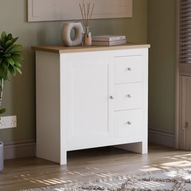 Lassic Vida Designs Arlington 3 Drawer 1 Door Sideboard White unisex One Size