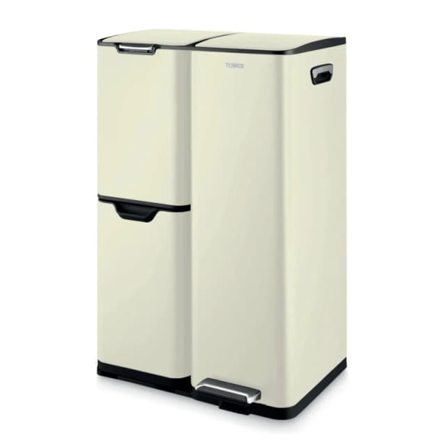 Tower 60L Recycling Pedal Bin Bins Medium Cream 71420669390