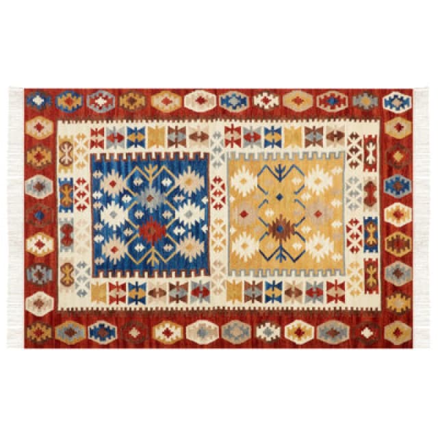 Beliani Rug Voskehat Multicolour 200 X 300 Cm Wool Kilim