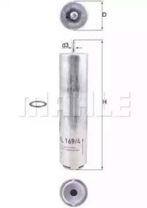 Fuel Filter KL169/4D 70551455 by MAHLE Original