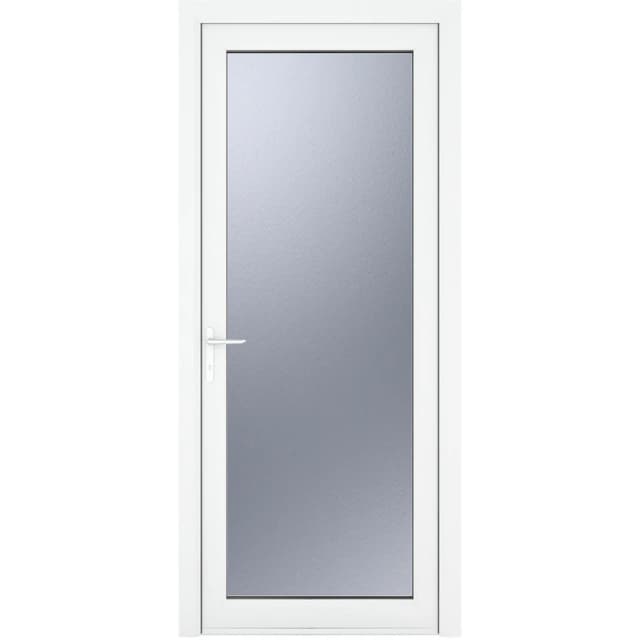 Crystal Triple Glazed Single Door Full Glass White Rh 840 X 2090Mm Obscure, White 3RRHW84209OBTG