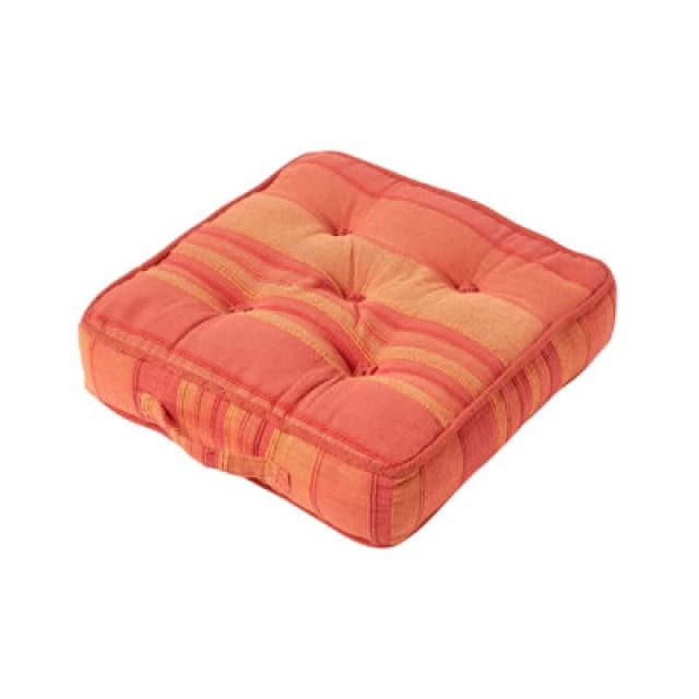 Homescapes Morocco Striped Cotton Floor Cushion Orange
