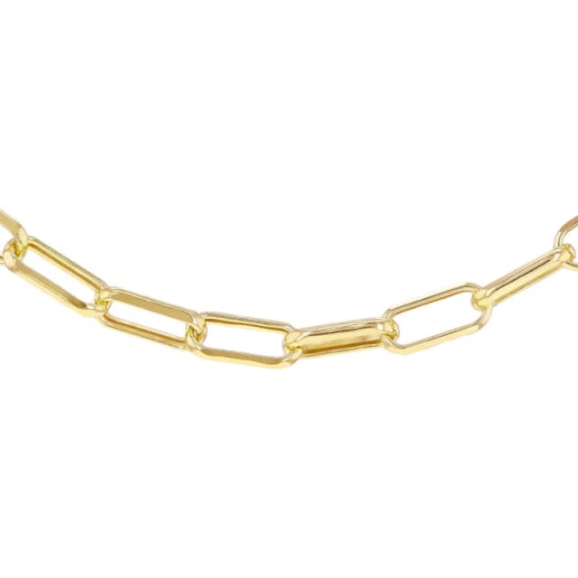 Be You 9ct Gold Hollow Faceted Paper Chain Yellow Gold female 20in