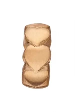 Ladies Christina Gold Plated Sterling Silver Hearts Bead Charm 623-G03