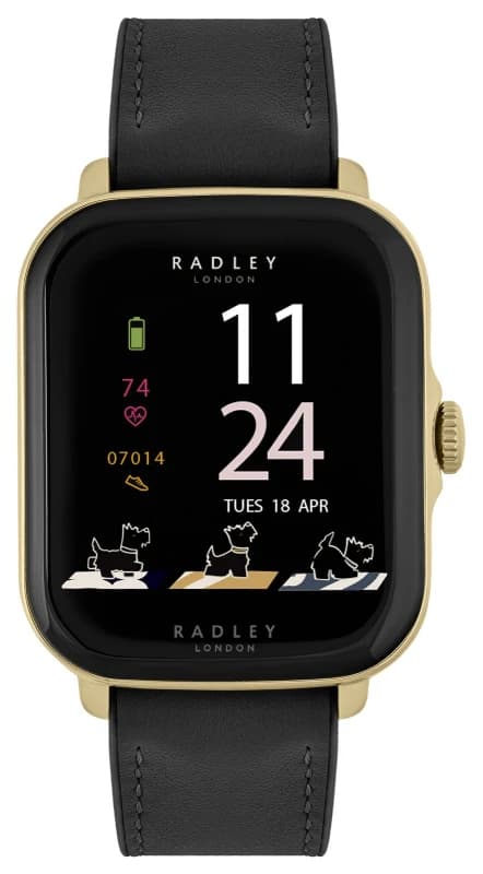 Radley Series 20 Black Leather Strap Calling Smart Watch