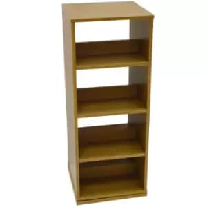 Techstyle Swivel 4 Tier Rotating 200 Cd / 96 DVD Bluray Game Storage Shelves Oak