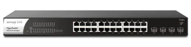 Draytek DrayTek VSP1281X-K network switch Managed L2 Gigabit Ethernet (10/100/1000) Power over Ethernet (PoE) 1U Black VSP1281X-K