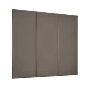 Classic 3 Door Sliding Wardrobe Kit Stone Grey Panel (W)2672 x (H)2260mm