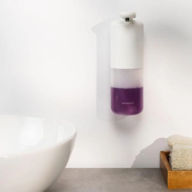 Sublime Market Connect Soap dispenser - InnovaGoods - Bitesap - Automatic - Rechargeable - Hygienic white white