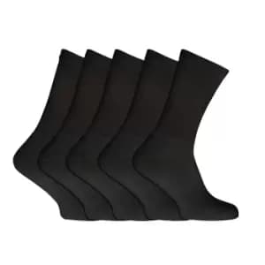 Mens Plain Sports Socks (Pack Of 5) (UK 6-11 EURO 39-46) (Black)
