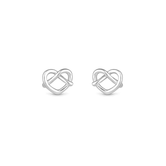 Simply Silver Sterling Silver 925 Open Crossover Heart Stud Earrings Silver female