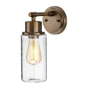 1 Light Outdoor Wall Light Brushed Brass IP44, E27